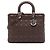 Autre Marque Dior Brown Large Lambskin Cannage Lady Dior Marrone Marrone scuro