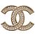 Spilla Chanel Gold CC placcata oro con strass D'oro