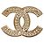 Spilla Chanel Gold CC placcata oro con strass D'oro - vista 2