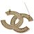Spilla Chanel Gold CC placcata oro con strass D'oro - vista 6