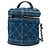 Vanity Necessaire Chanel Blue CC Quilted Denim Trip con catena - vista 2