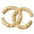 Chanel Gold CC vergoldete Lava-Brosche Golden