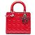 Autre Marque Dior Red Medium Patent Cannage Lady Dior Rosso