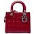 Autre Marque Dior Red Medium Patent Cannage Lady Dior Rosso Bordò