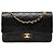 Chanel Black Medium Classic Lambskin Double Flap Nero