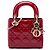 Autre Marque Dior Red Mini Patent Cannage Lady Dior