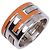 Ring Hermès Anello Hermes Move Ash Band Argento Arancione