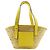 Borsa Tote piccola Loewe in rafia gialla e pelle Giallo