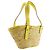 Borsa Tote piccola Loewe in rafia gialla e pelle Giallo - vista 3