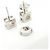 Hermès Hermes Cage d'H 604505FP Stecker-Ohrringe Weiß Roh - Ansicht 3