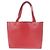 Prada Perforated Leather Suede Tote Red - view 2