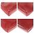 Prada Perforated Leather Suede Tote Red - view 3