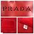 Prada Perforated Leather Suede Tote Red - view 4