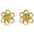 Chanel Vintage CC Flower Clip-On Metal D'oro
