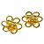 Chanel Vintage CC Flower Clip-On Metal D'oro - vista 2