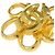 Chanel Vintage CC Flower Clip-On Metal D'oro - vista 4