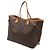 Louis Vuitton Monogram Neverfull GM Tote Bag Braun Weiß Monogramm - Ansicht 3