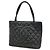 Borsa Tote Chanel in pelle di vitello grana nera Nero