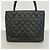 Borsa Tote Chanel in pelle di vitello grana nera Nero - vista 9