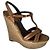 Sandali con zeppa Burberry in pelle marrone