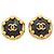 Orecchini a clip Chanel neri e oro Nero D'oro