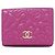 Cartera tri-fold Chanel 70614 de piel de cordero rosa