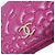 Cartera tri-fold Chanel 70614 de piel de cordero rosa - vista 5