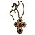 Collana Chanel con Pendente a Croce e Perle Rosso D'oro Verde