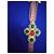 Collana Chanel con Pendente a Croce e Perle Rosso D'oro Verde - vista 2