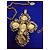 Collana Chanel con Pendente a Croce e Perle Rosso D'oro Verde - vista 7