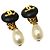 Orecchini a clip Chanel Vintage Round CC Dangle in metallo con perle sintetiche D'oro - vista 2