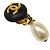 Orecchini a clip Chanel Vintage Round CC Dangle in metallo con perle sintetiche D'oro - vista 3