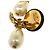 Orecchini a clip Chanel Vintage Round CC Dangle in metallo con perle sintetiche D'oro - vista 5