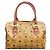 Borsa a mano Mini Boston MCM Visetos Monogram Marrone