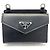Portacarte in pelle Saffiano Prada con tracolla Nero