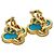 Orecchini Van Cleef & Arpels Vintage Alhambra Turquoise - vista 2