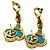 Orecchini Van Cleef & Arpels Vintage Alhambra Turquoise - vista 3