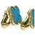 Orecchini Van Cleef & Arpels Vintage Alhambra Turquoise - vista 4