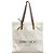 Borsa Tote Jimmy Choo in tela e pelle marrone