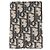 Tarjetero Christian Dior Dior Oblique de lona jacquard Beige Azul marino