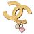 Spilla Chanel Coco Mark Motivo Cuore Rosa D'oro