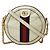 Borsa a tracolla Gucci Ophidia Mini Round Double G Web Stripe Bianco