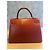 Hermès Kelly 32 Sellier borsa a mano pelle Waffle Marrone - vista 5