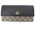 Gucci GG Supreme Leder Bi-fold Langbrieftasche Schwarz Beige