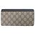 Gucci GG Supreme Leder Bi-fold Langbrieftasche Schwarz Beige - Ansicht 3