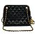 Borsa a tracolla Chanel in pelle d'agnello matelassé trapezoidale con ciondolo a placca Nero