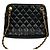 Borsa a tracolla Chanel in pelle d'agnello matelassé trapezoidale con ciondolo a placca Nero - vista 2