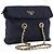 PRADA Chain Shoulder Bag Nylon Navy Gold Tone Auth 201216 Navy blue