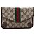 Pochette GUCCI GG Supreme Web Sherry Line PVC Beige Auth 201201A - vista 2