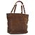 Borsa Tote con catena CHANEL in camoscio marrone CC Auth 200525